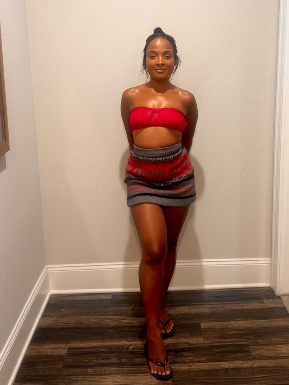 Miu Miu red skirt